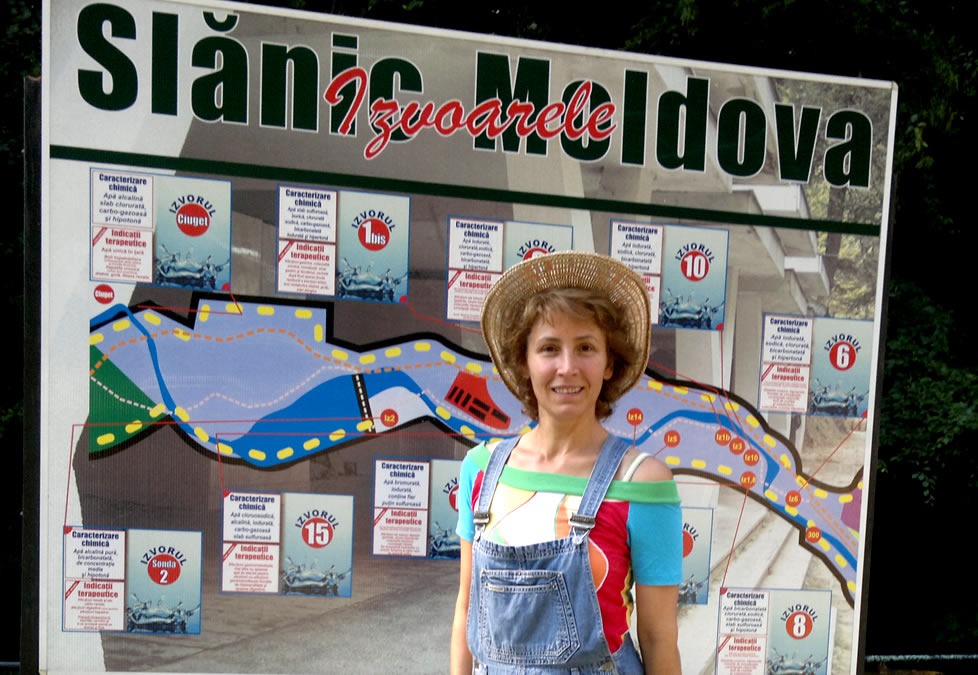 Panou trasee turistice Slanic Moldova